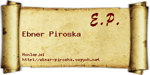 Ebner Piroska névjegykártya